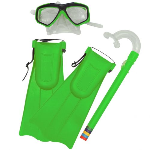 Kit Snorkel Belfix Verde com Máscara e Nadadeiras
