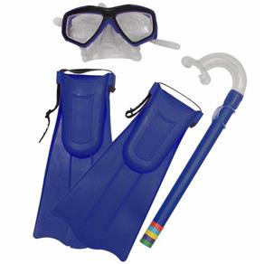 Kit Snorkel com Máscara Ajustável e Nadadeiras Lente Acrílic