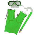 Kit Snorkel, Mascara e Nadadeira Verde Bel