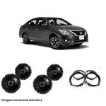 Kit Som Nissan Versa Aro Adaptação Falantes 6" 200w Rms Triaxial 4 Ohms Ts-1760br Pioneer