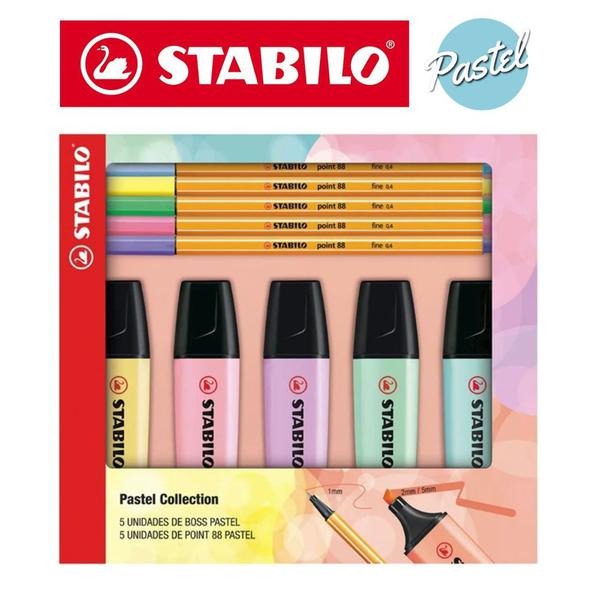 Kit Stabilo Pastel Collection 5 Boss + 5 Point 88