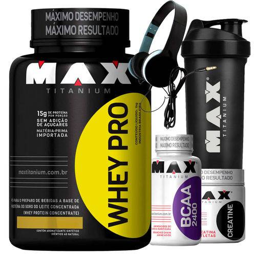 Kit Suplementos Ganho de Massa Muscular - Max Titanium