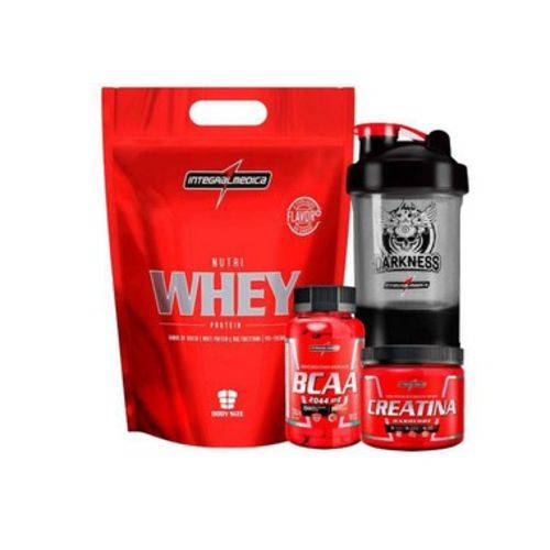 Kit Suplementos Integralmedica Whey + BCAA + Creatina + Coqueteleira