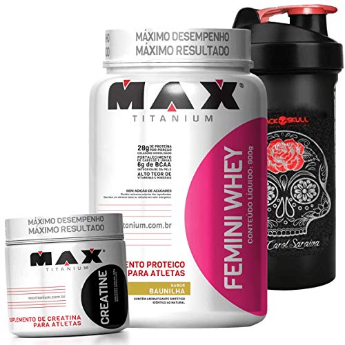 Kit Suplementos Massa Muscular Feminina Max - Morango