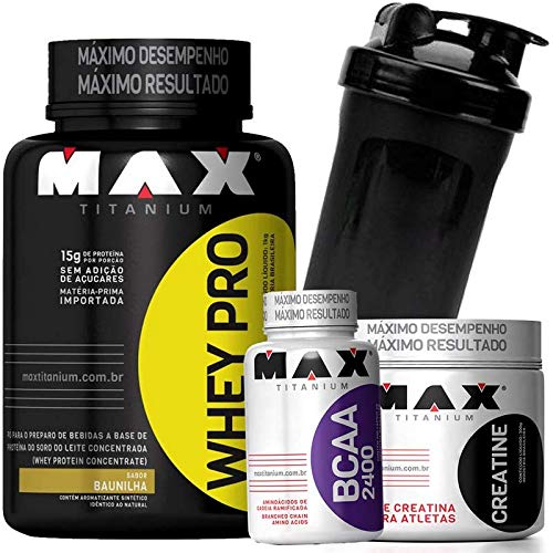 Kit Whey Protein + BCAA + Creatina + Coqueteleira. - Chocolate