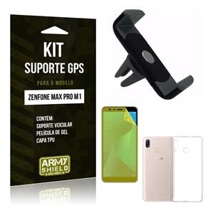 Kit Suporte Veicular Zenfone Max Pro M1 ZB602KL Suporte + Película + Capa - Armyshield