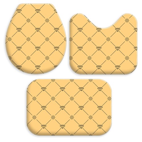 Kit 3 Tapetes Decorativos para Banheiro Wevans Amarelo