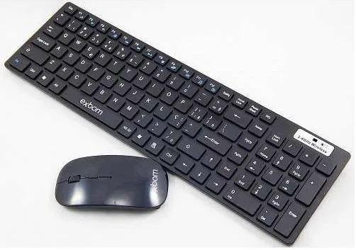 Kit Teclado e Mouse Sem Fio Bk-s1000 Preto Exbom