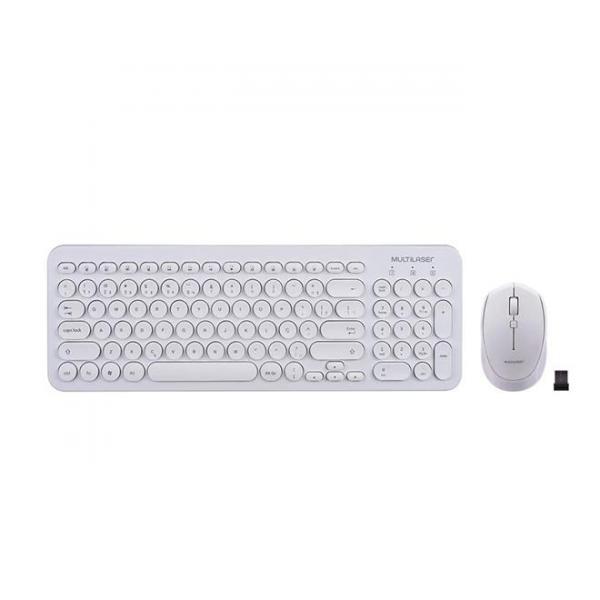 Kit Teclado e Mouse Sem Fio Multilaser TC232 USB Branco
