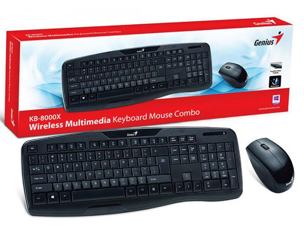 Kit Teclado e Mouse Wireless Genius KB-8000X 1200 Dpi