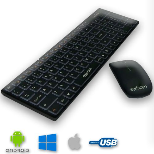 Tudo sobre 'Kit Teclado + Mouse Sem Fio Preto Android / Windows/ PC / Notebook'