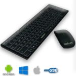 Kit Teclado + Mouse Sem Fio Preto Android / Windows/ PC / Notebook