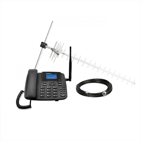 Kit Telefone Celular com Fio Intelbras 4114212 CFA 4212 Antena Preto