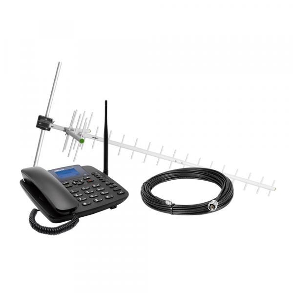 Kit Telefone Celular Fixo 3G Intelbras 4116041 CFA 6041 Antena Preto