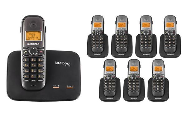 Kit Telefone 2 Linhas Ts 5150 + 7 Ramais Ts 5121 Intelbras