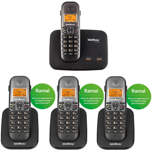 Kit Telefone S/Fio TS5150+3 Ramais S/ Fio Intelbras TS5121