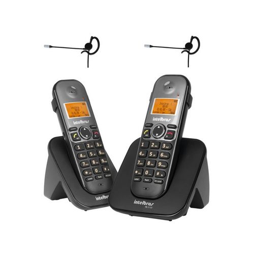 Kit Telefone Sem Fio com Ramal TS 5122 com 2 Fones Intelbras