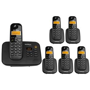 Kit Telefone Sem Fio Digital com Secretária Eletrônica TS 3130 Intelbras com 5 Ramal Sem Fio Digital TS 3111 Intelbras
