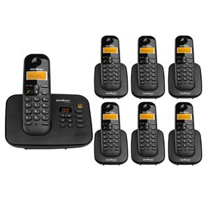 Kit Telefone Sem Fio Digital com Secretária Eletrônica TS 3130 Intelbras com 6 Ramal Sem Fio Digital TS 3111 Intelbras