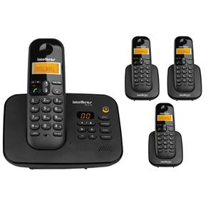 Kit Telefone Sem Fio Digital com Secretária Eletrônica TS 3130 Intelbras com 3 Ramal Sem Fio Digital TS 3111 Intelbras