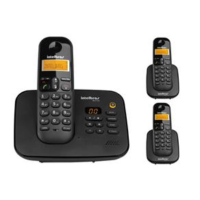 Kit Telefone Sem Fio Digital com Secretária Eletrônica TS 3130 Intelbras + 2 Ramal Sem Fio Digital TS 3111 Intelbras