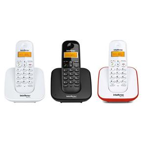 Kit Telefone Sem Fio Digital TS 3110 + 2 Ramal Intelbras Branco / Preto / Vermelho