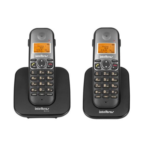 Kit Telefone Sem Fio Digital Ts 5120 Intelbras com Ramal Sem Fio Digital Ts 5121 Intelbras Dect 6.0