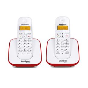 Kit Telefone Sem Fio TS 3110 + 1 Ramal TS 3111 Branco e Vermelho TS 3110 - Intelbras