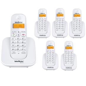 Kit Telefone Sem Fio Ts 3110 + 5 Ramais Ts 3111 Branco Intelbras