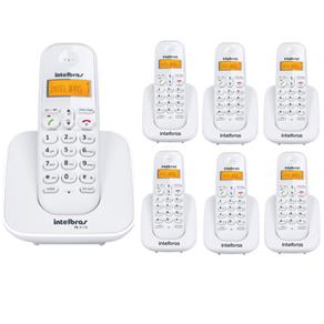 Kit Telefone Sem Fio Ts 3110 + 6 Ramais Ts 3111 Branco Intelbras