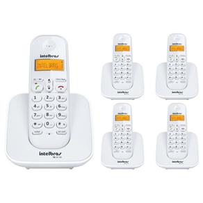 Kit Telefone Sem Fio TS 3110 com 4 Ramal Adicional Intelbras Branco Dect 6.0 com Identificação de Chamadas.