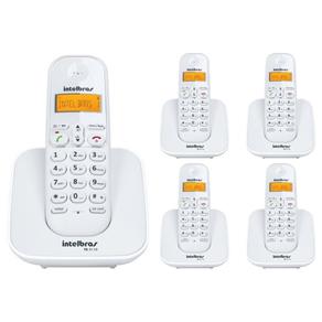 Kit Telefone Sem Fio Ts 3110 com 4 Ramal Intelbras Branco