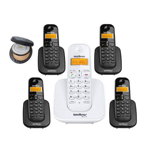 Kit Telefone Sem Fio Ts 3110 com 4 Ramal Ts 3111 Intelbras
