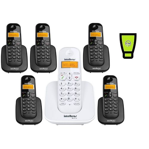 Kit Telefone Sem Fio TS 3110 com 5 Ramal TS 3111 Intelbras