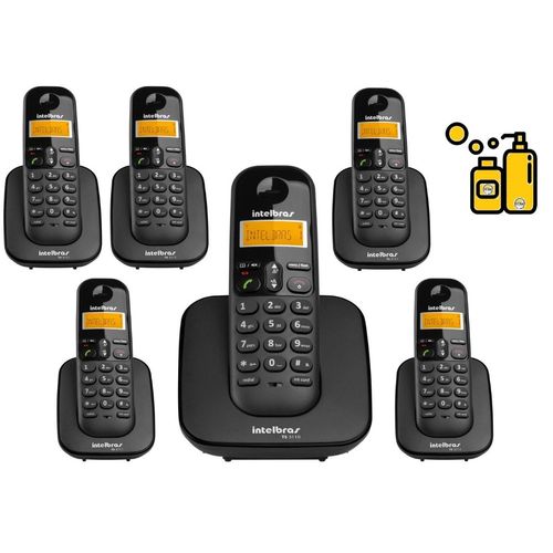 Kit Telefone Sem Fio Ts 3110 com 5 Ramal Ts 3111 Intelbras