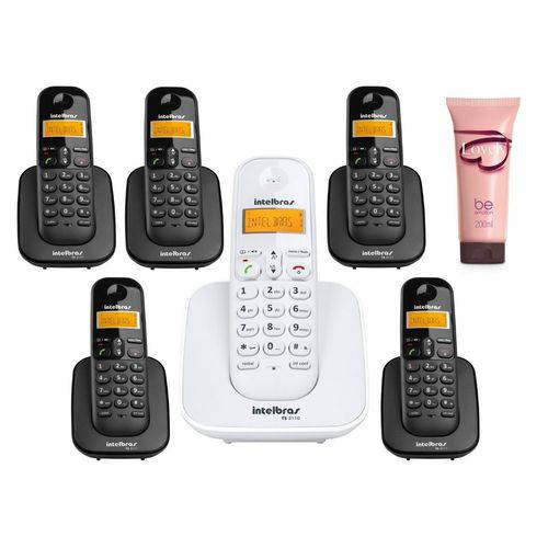 Kit Telefone Sem Fio Ts 3110 com 5 Ramal Ts 3111 Intelbras