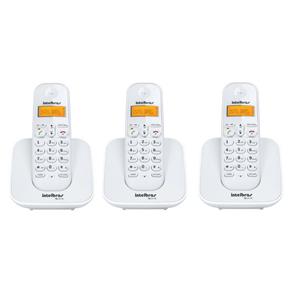 Kit Telefone Sem Fio TS 3110 com 2 Ramal Adicional Intelbras Branco Dect 6.0 com Identificação de Chamadas.