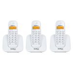 Kit Telefone Sem Fio Ts 3110 com 2 Ramal Adicional Intelbras Branco Dect 6.0