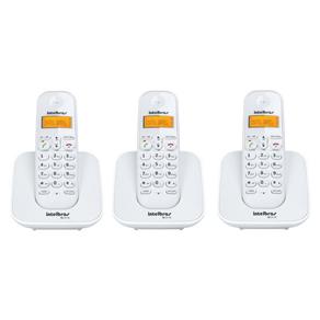 Kit Telefone Sem Fio Ts 3110 com 2 Ramal Intelbras Branco