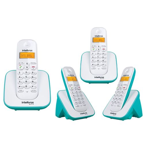 Kit Telefone Sem Fio Ts 3110 com 3 Ramal Ts 3111 Intelbras