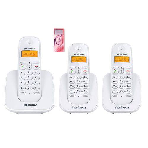 Kit Telefone Sem Fio Ts 3110 com 2 Ramal Ts 3111 Intelbras