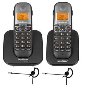 Kit Telefone Sem Fio TS 5120 + 1 Ramal TS 5121 + 2 Fone HC 10 Intelbras