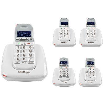Kit Telefone Sem Fio TS 63 V + 4 Ramais Brancos Intelbras