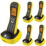 Kit Telefone Sem Fio TS 8220 + 4 Ramais Amarelo Intelbras