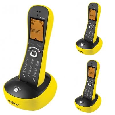 Kit Telefone Sem Fio TS 8220 + 2 Ramais Amarelo Intelbras