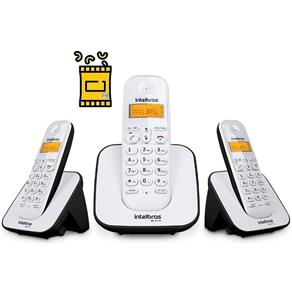 Kit Telefone TS 3110 Intelbras e 2 Extensão Data Hora Alarme