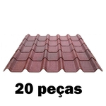 Kit Telha Ecológica Onduline Onduvilla 1,06x0,40m Vermelha Mesclada-20 Peças