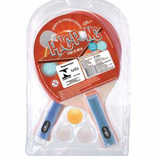 Kit Tênis de Mesa Ping Pong 2 Raquete e 3 Bolas