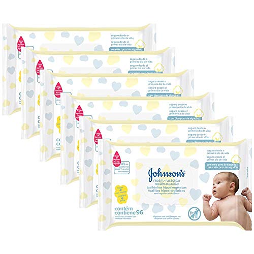 Tudo sobre 'Kit Toalhas Umedecidas Johnsons Baby Recém-nascido 6 Pacotes com 96 Unidades Cada'