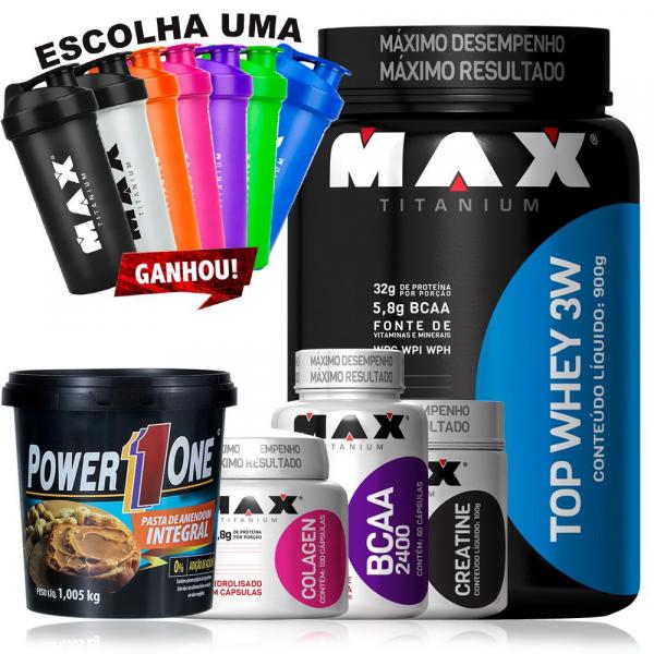 Kit Top Completo Ganho de Massa Muscular - Max Titanium